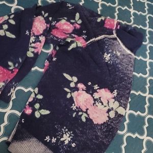 Floral Bleached Design Pullover